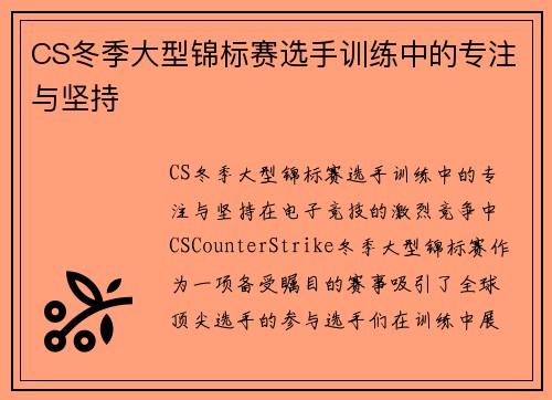 CS冬季大型锦标赛选手训练中的专注与坚持
